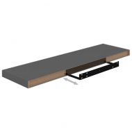 Окачени стенни рафтове, 4 бр, сив гланц, 90x23,5x3,8 см, МДФ