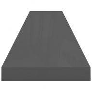 Окачени стенни рафтове, 2 бр, сив гланц, 120x23,5x3,8 см, МДФ