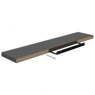 Окачени стенни рафтове, 4 бр, сив гланц, 120x23,5x3,8 см, МДФ