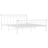 Рамка за легло, бяла, метал, 160x200 см