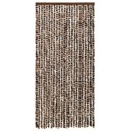 Завеса против насекоми, кафяво и бяло, 100x220 см, шенил