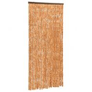 Завеса против насекоми, охра и бяло, 100x220 см, шенил