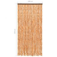 Завеса против насекоми, охра и бяло, 100x220 см, шенил