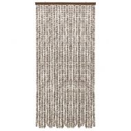 Завеса против насекоми, таупе и бяло, 100x220 см, шенил