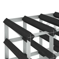 Стойка за вино за 120 бутилки, черна, масивна борова дървесина