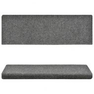 Изтривалки за стълби, самозалепващи се, 5 бр., 65x21x4 см, светлосиви, правоъгълни, кант