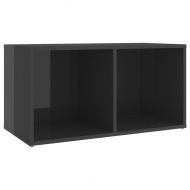 ТВ шкафове, 2 бр, сив гланц, 72x35x36,5 см, инженерно дърво
