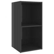 ТВ шкафове, 2 бр, сив гланц, 72x35x36,5 см, инженерно дърво