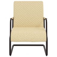 Конзолен стол, кремав, изкуствена кожа