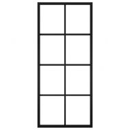 Плъзгаща врата алуминий и ESG стъкло 76x205 см черна