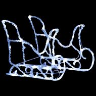 Коледна украса елени с шейна, 160 LED, 130 см, акрил