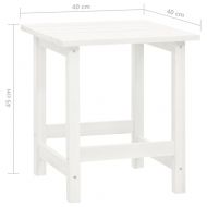 Градински стол "Адирондак" с маса, чам масив, бели