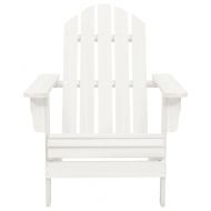 Градински стол "Адирондак" с табуретка и маса, чам масив, бели