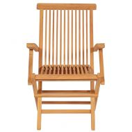 Градински трапезен комплект, 5 части, тиково дърво масив