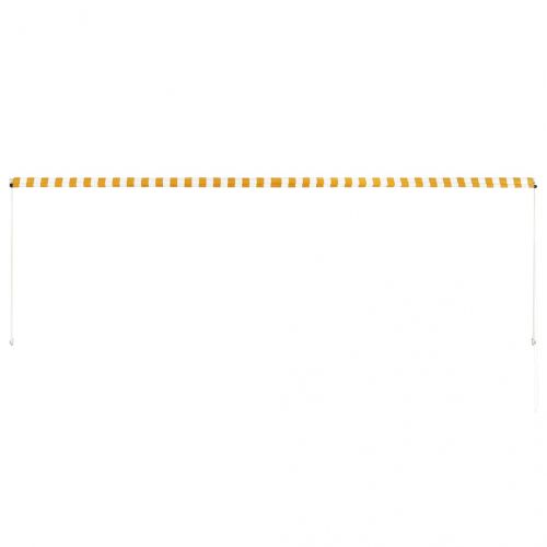 Сенник с падащо рамо, 400x150 см, жълто и бяло