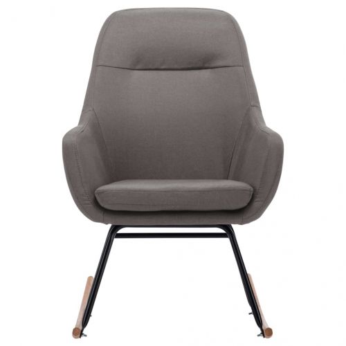 Люлеещ се стол, светлосив, текстил