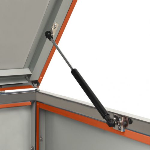 Троен навес за кофа за смет 207x77,5x112,5 см инокс