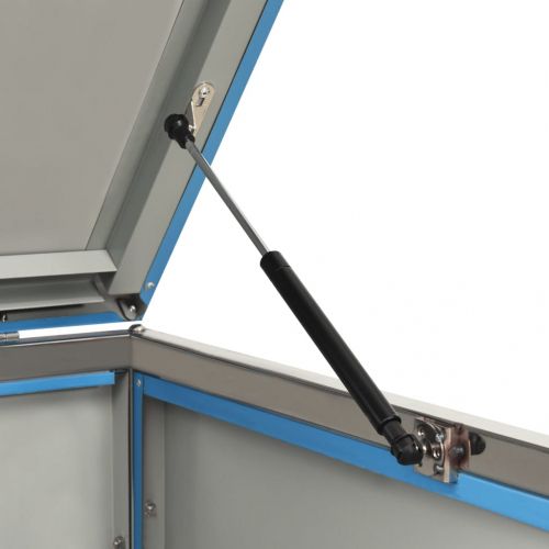 Четворен навес за кофа за смет 276,5x77,5x112,5 см инокс