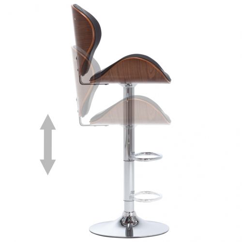 Бар табуретка, черна, изкуствена кожа