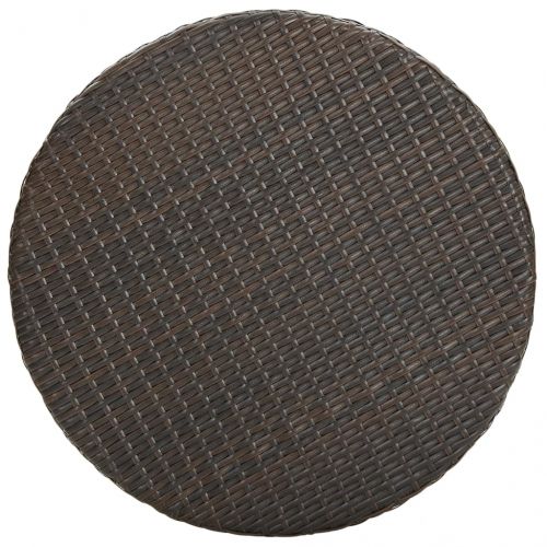 Градински бар комплект, 5 части, полиратан, кафяв