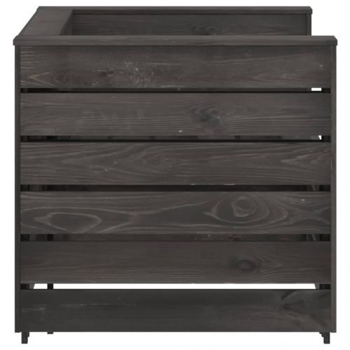 Градински лаундж комплект от 2 части, бор със сива импрегнация