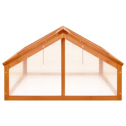 Оранжерия, kафяв, 114x80x50 см, чамово дърво