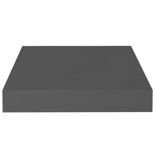 Окачени стенни рафтове, 4 бр, сив гланц, 23x23,5x3,8 см, МДФ