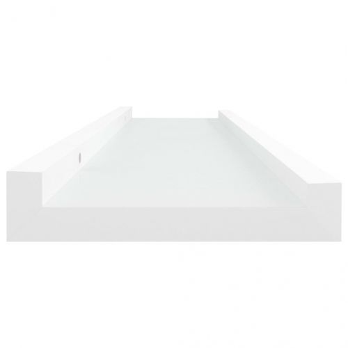 Рафтове за фоторамки, 2 бр, бели, 40x9x3 см, МДФ