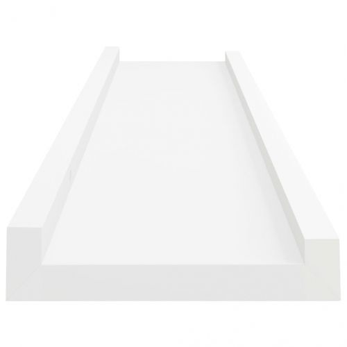 Рафтове за фоторамки, 2 бр, бели, 60x9x3 см, МДФ