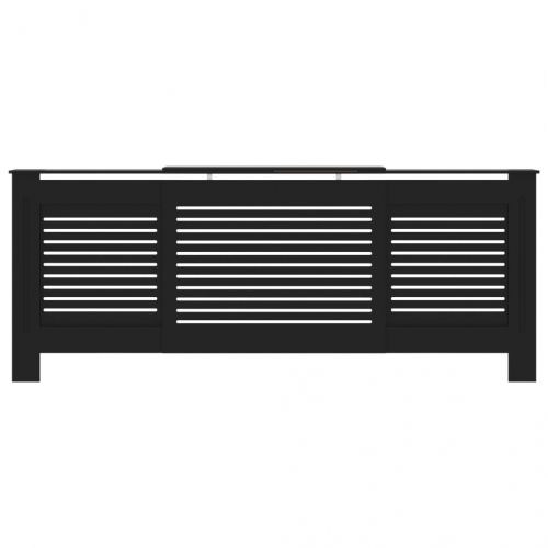 МДФ параван за радиатор, черен, 205 см