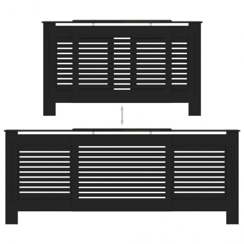 МДФ параван за радиатор, черен, 205 см
