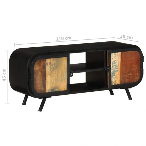 ТВ шкаф, 110x30x45 cм, регенерирано дърво масив