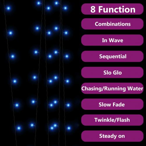 Соларни лампички 2 бр 2х200 LED сини за закрито/открито