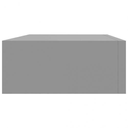 Стенни рафтове с чекмеджета, 2 бр, сиви, 40x23,5x10 см, МДФ