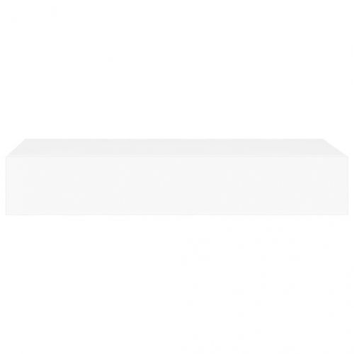 Стенни рафтове с чекмеджета, 2 бр, бели, 60x23,5x10 см, МДФ