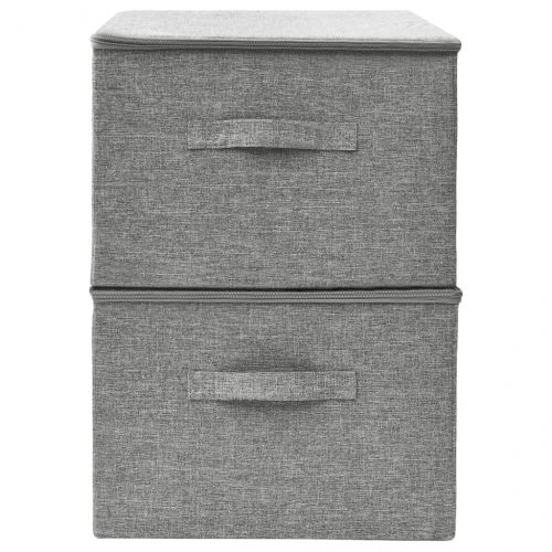 Кутии за съхранение, 2 бр, текстил, 43x34x23 см, сиви