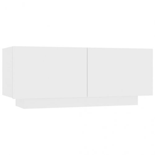 Нощно шкафче, бяло, 100x35x40 см, инженерно дърво