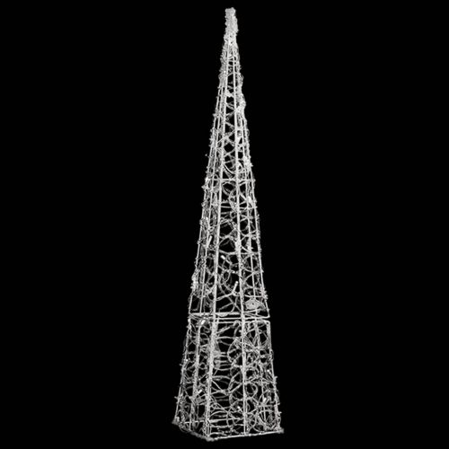 Акрилен декоративен LED светещ конус, студено бял, 90 см