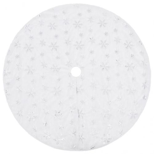 Луксозна коледна пола за елха, бяла, 90 см, изкуствена кожа