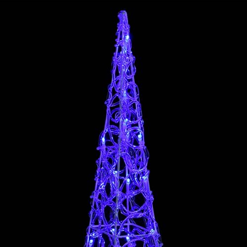 Акрилен декоративен LED светещ конус, син, 60 см