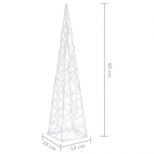 Акрилен декоративен LED светещ конус, син, 60 см