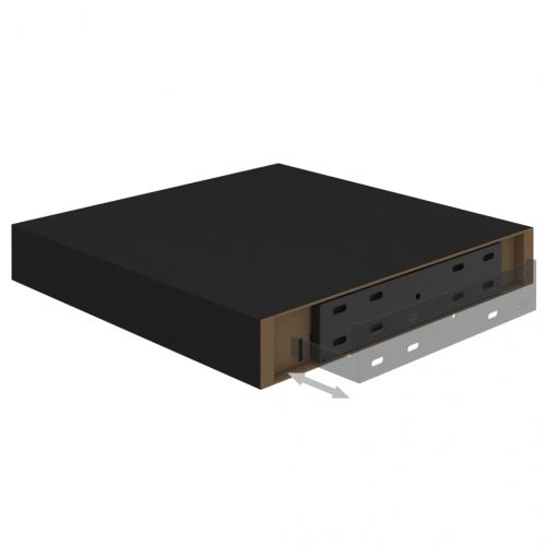 Окачени стенни рафтове, 2 бр, черни, 23x23,5x3,8 см, МДФ