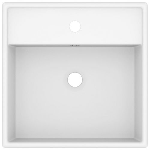 Мивка с преливник лукс квадрат бял мат 41x41 см керамика