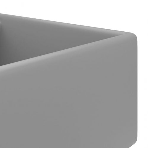 Мивка с преливник лукс квадрат светлосив мат 41x41 см керамика