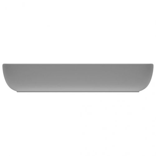 Луксозна правоъгълна мивка матово светлосива 71x38 см керамика