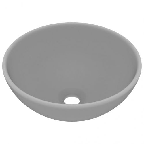 Мивка за баня лукс кръгла светлосив мат 32,5x14 см керамика