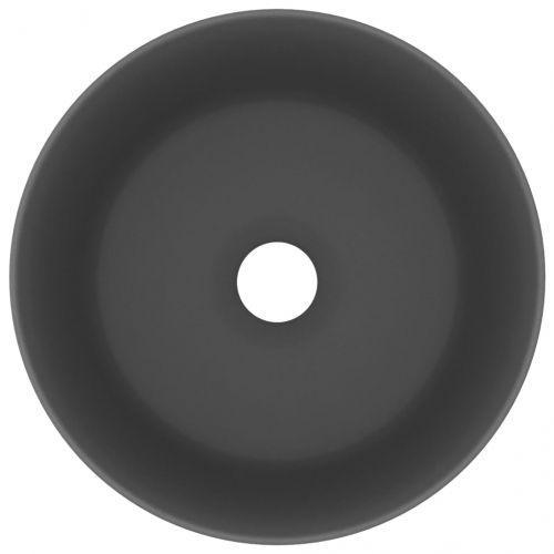 Луксозна кръгла мивка, матово тъмносива, 40x15 см, керамика