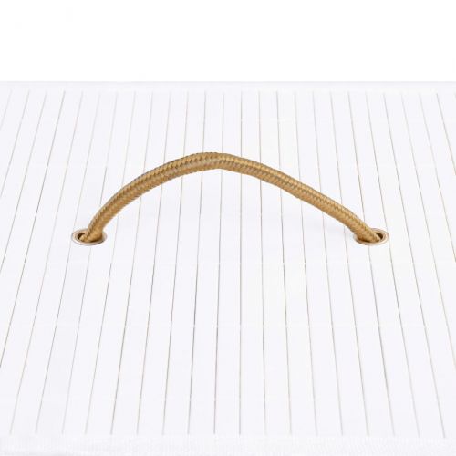 Бамбуков кош за пране с една секция, бял, 83 л