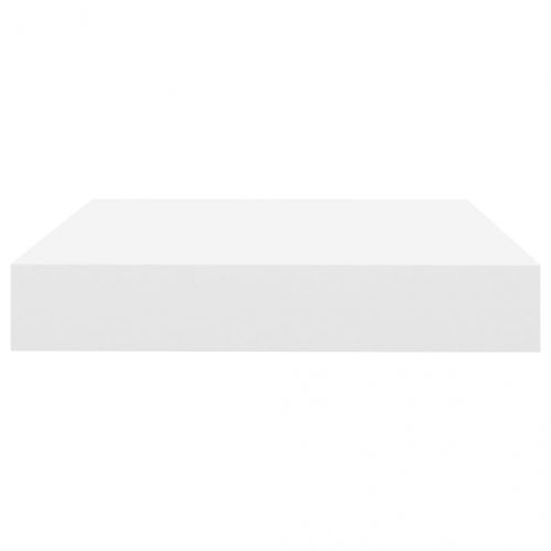 Окачени стенни рафтове, 2 бр, дъб и бял, 23x23,5x3,8 см, МДФ