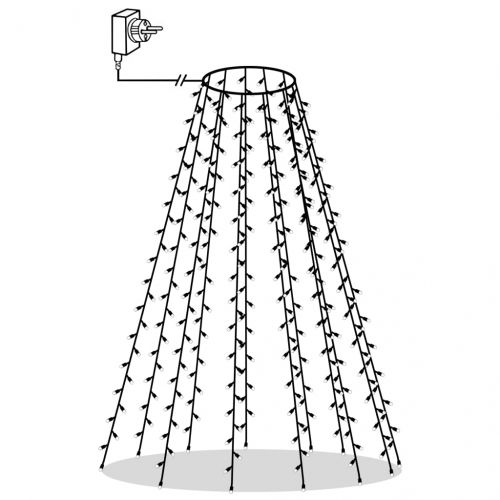 Коледни лампички за елха тип мрежа 210 LED студено бяло 210 см